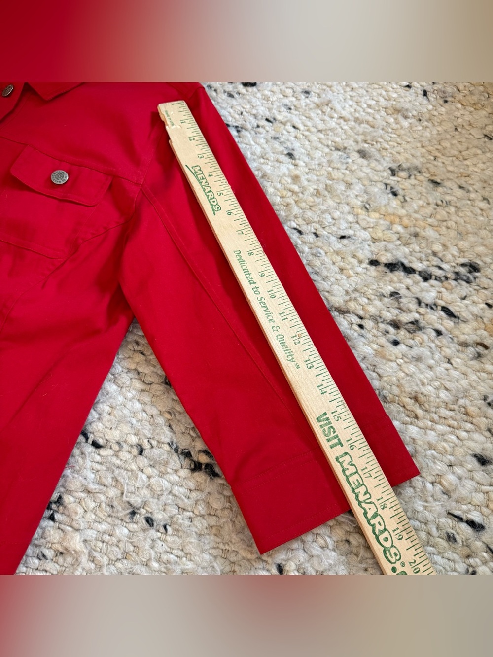 Christopher & Banks Red Cotton 3/4 sleeve lightweight Jacket - Picture 4 of 10
